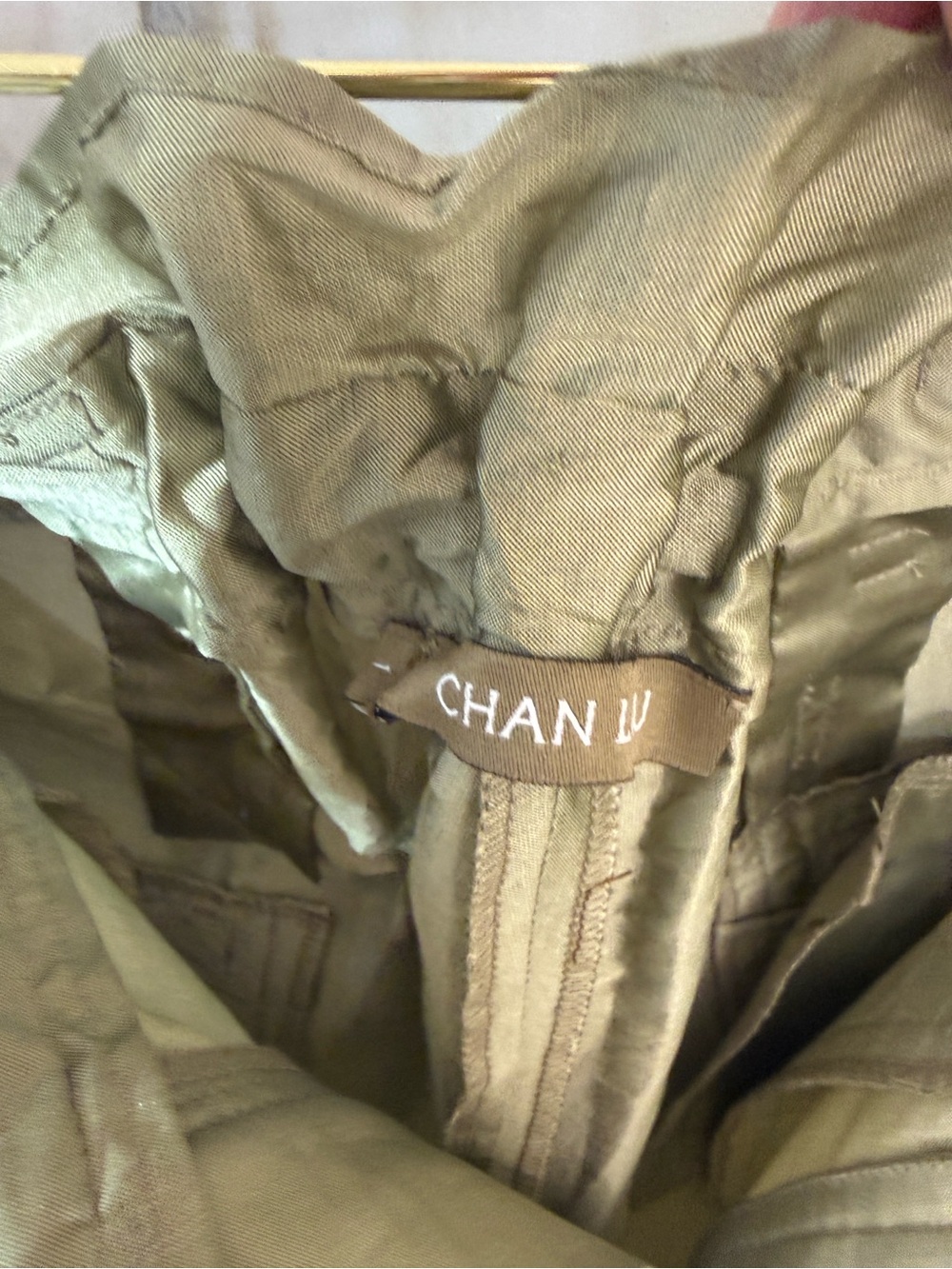 Chan Luu Sage Techno Taffeta Barrel Pant in Sage - Picture 8 of 8